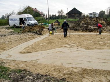 Zhutňovanie podsypu hydroizolácie